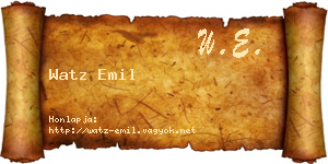 Watz Emil névjegykártya